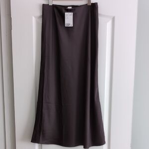 H&M Satin Midi Skirt